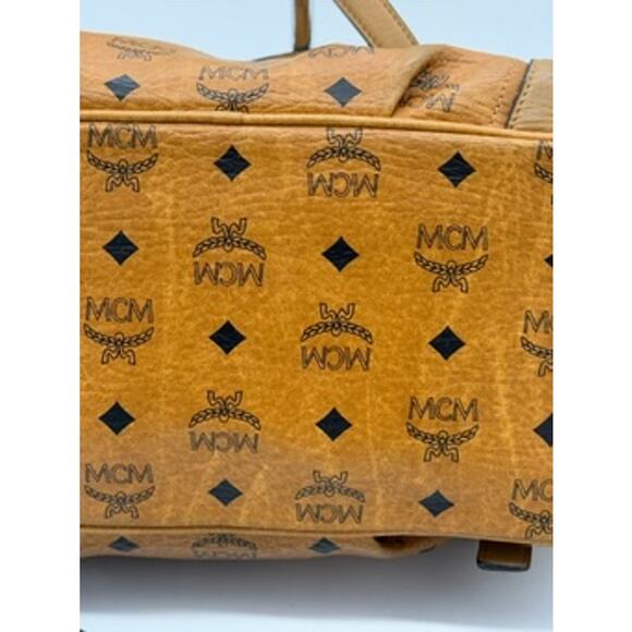 MCM Visetos Tote*Signature Cognac Design*Dual handle cross-body!*COMMUTER - Picture 8 of 14